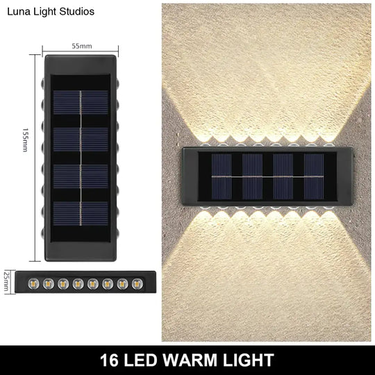 Solar Wall Lamp Outdoor Waterproof Up And Down Luminous Lighting Lamps