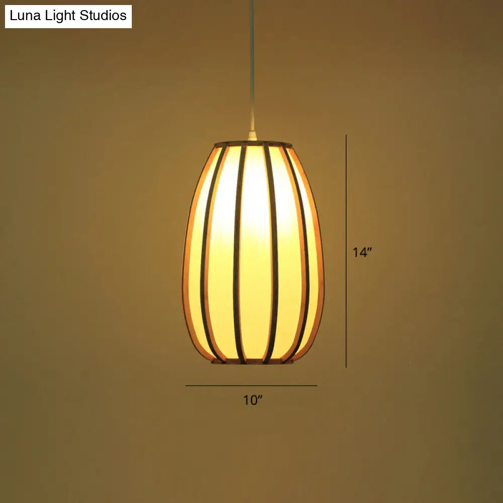 South-East Asia Bamboo Barrel Ceiling Pendant Light For Restaurants