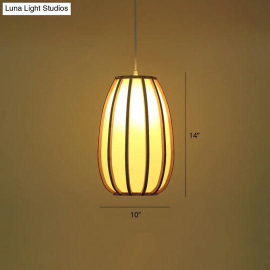 South-East Asia Bamboo Barrel Ceiling Pendant Light For Restaurants