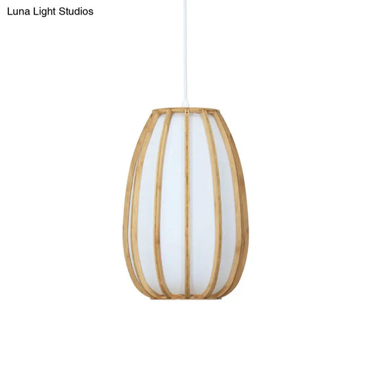 South-East Asia Bamboo Barrel Ceiling Pendant Light For Restaurants