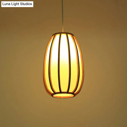 South-East Asia Bamboo Barrel Ceiling Pendant Light For Restaurants