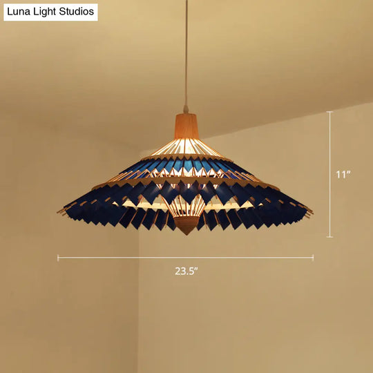 South-East Asian Bamboo Umbrella Pendant Light Single-Bulb Restaurant Suspension Fixture