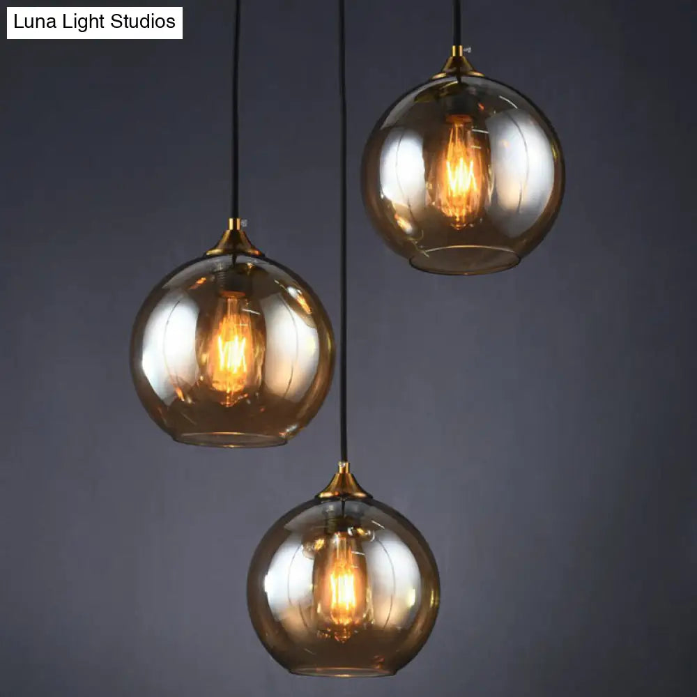 Sleek Postmodern Glass Suspension Pendant Light - 3-Light Ceiling Lamp For Dining Room