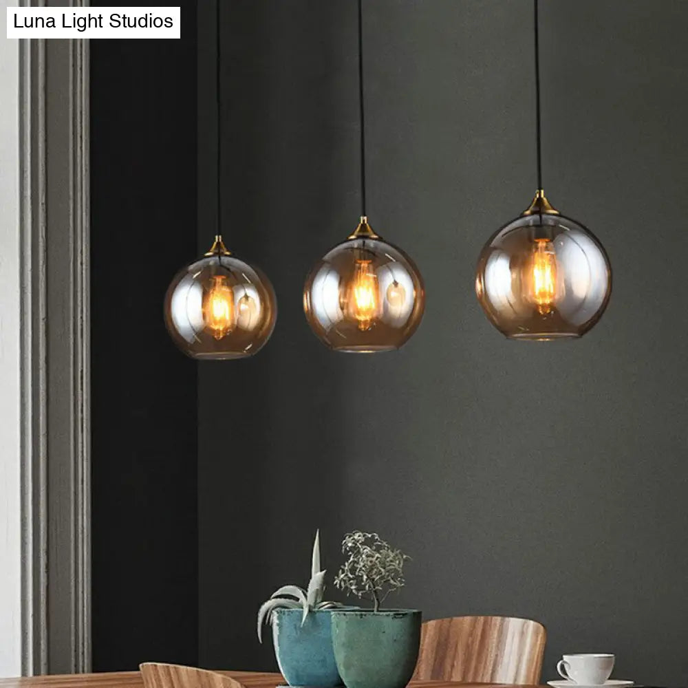 Sleek Postmodern Glass Suspension Pendant Light - 3-Light Ceiling Lamp For Dining Room