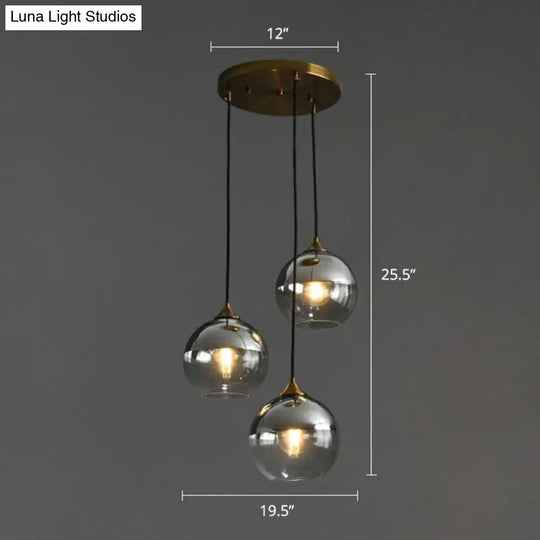 Sleek Postmodern Glass Suspension Pendant Light - 3-Light Ceiling Lamp For Dining Room Silver /