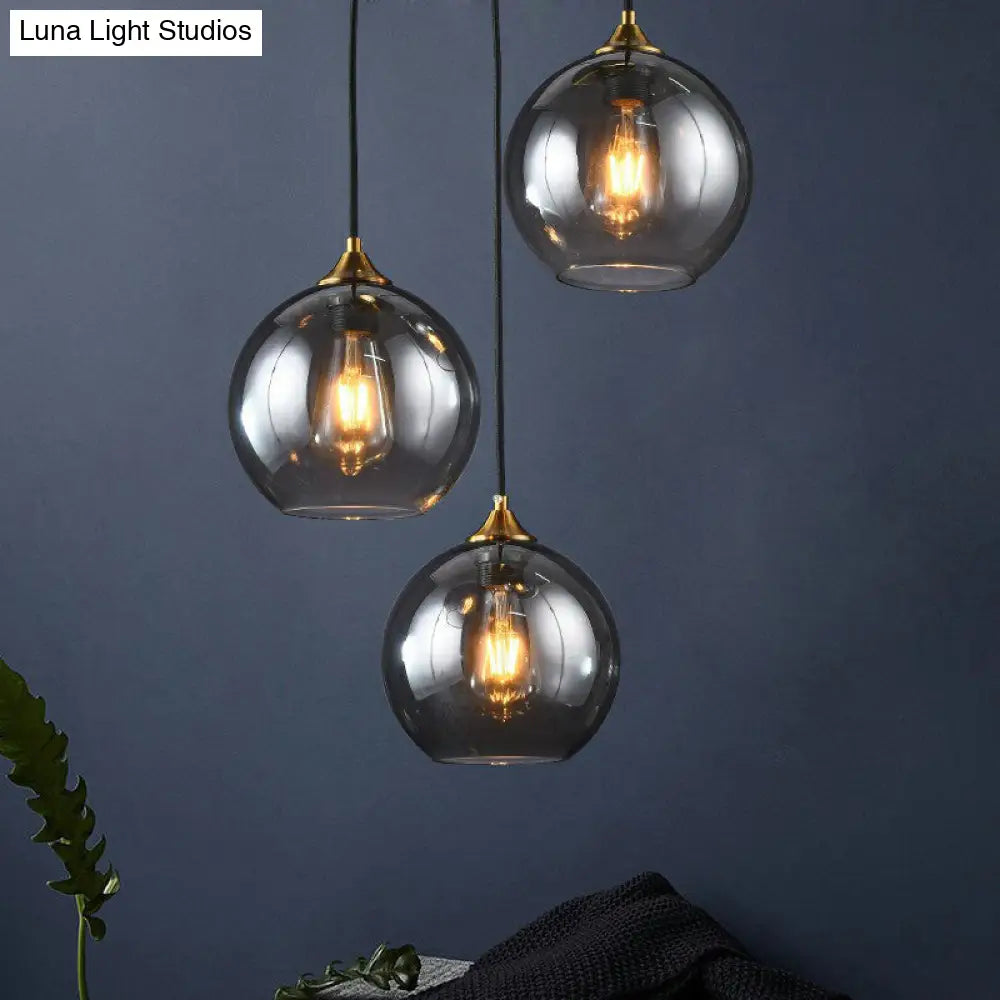 Sleek Postmodern Glass Suspension Pendant Light - 3-Light Ceiling Lamp For Dining Room