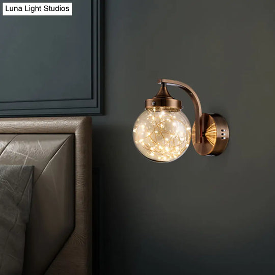 Spherical Star Lamp: Creative Wall Sconce For Warm Bedroom Ambiance