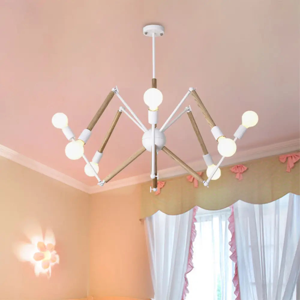 Spider Shape Suspension Light - Contemporary Metal Chandelier For Living Room (8/10/12/16-Head)