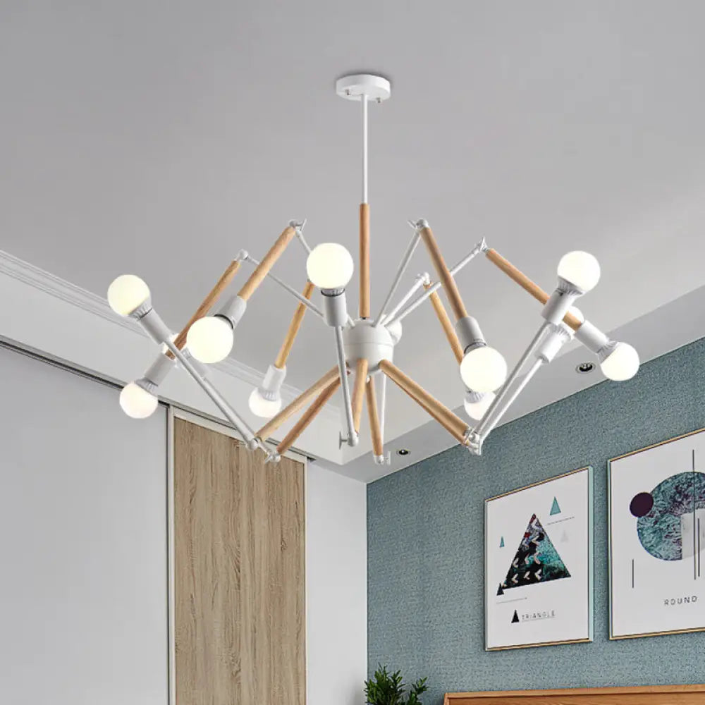 Spider Shape Suspension Light - Contemporary Metal Chandelier For Living Room (8/10/12/16-Head)