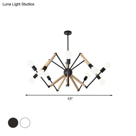 Spider Shape Suspension Light - Contemporary Metal Chandelier For Living Room (8/10/12/16-Head)