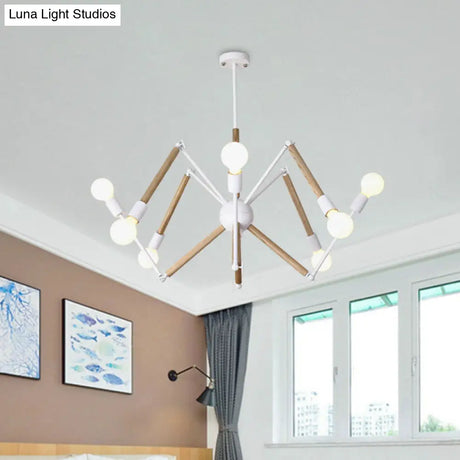 Spider Shape Suspension Light - Contemporary Metal Chandelier For Living Room (8/10/12/16-Head)