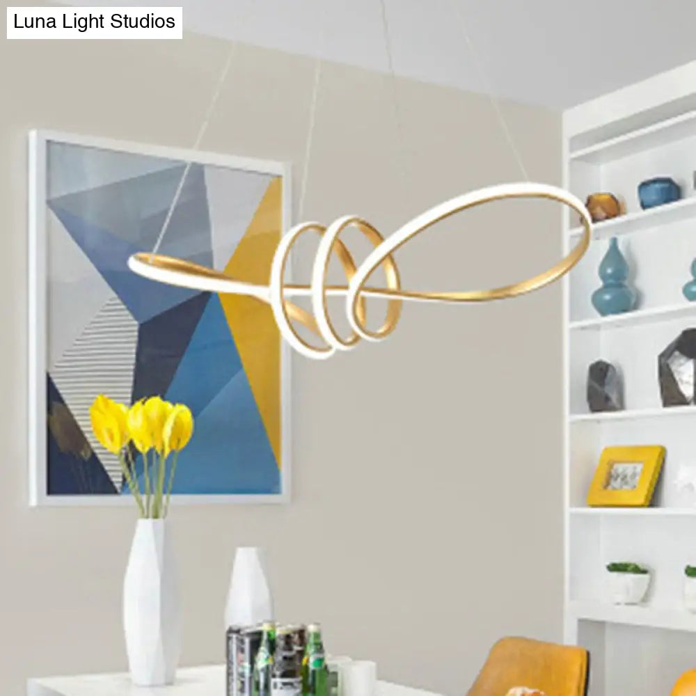Spiral Metal Chandelier Pendant Light For Modern Living Room