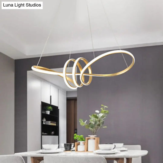 Spiral Metal Chandelier For Stylish Living Room Lighting