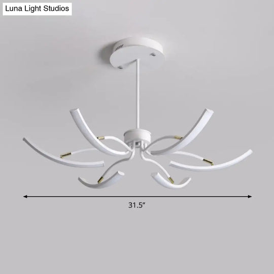 Modern Acrylic Sputnik Chandelier Light Fixture - 6/10 Lights Warm/White Pendant Lighting White