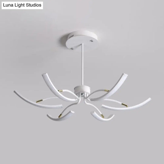 Sputnik Chandelier Light Fixture - Acrylic 6/10 Lights White Pendant In Warm/White