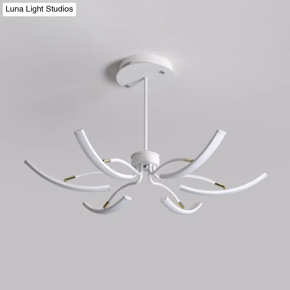 Modern Acrylic Sputnik Chandelier Light Fixture - 6/10 Lights Warm/White Pendant Lighting White