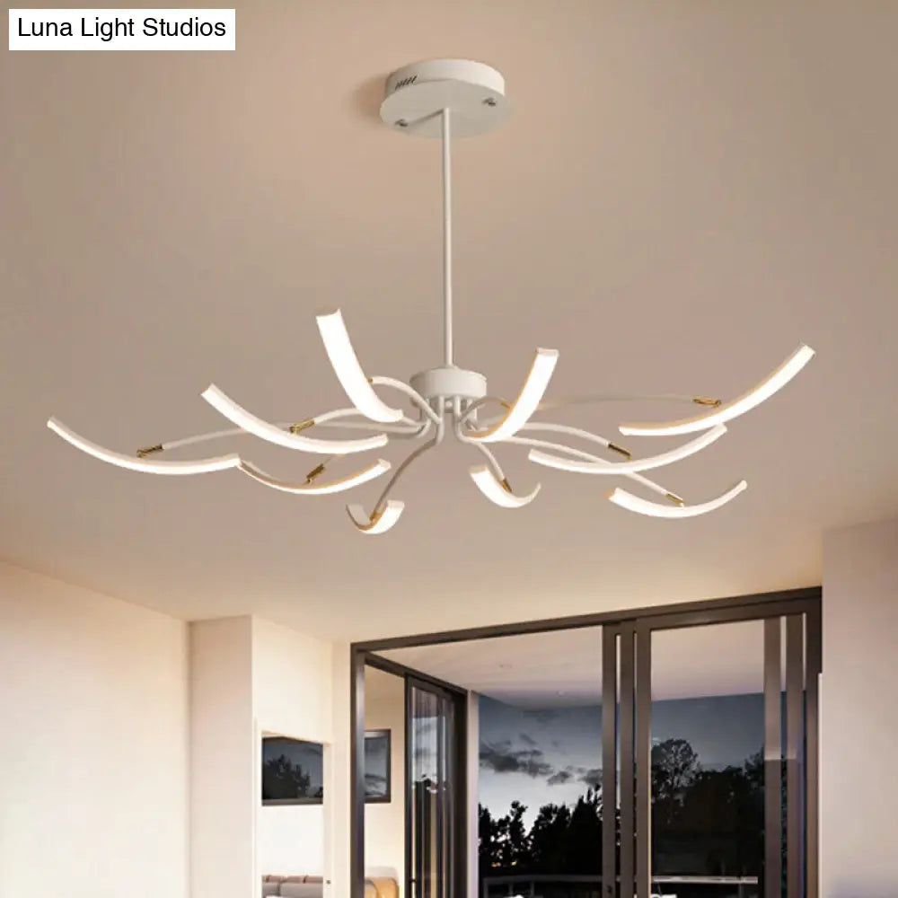 Modern Acrylic Sputnik Chandelier Light Fixture - 6/10 Lights Warm/White Pendant Lighting White