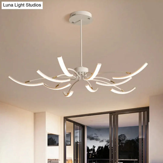 Modern Acrylic Sputnik Chandelier Light Fixture - 6/10 Lights Warm/White Pendant Lighting White