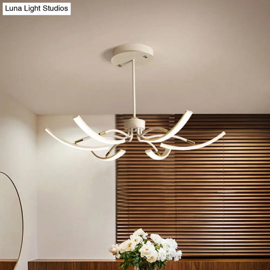 Modern Acrylic Sputnik Chandelier Light Fixture - 6/10 Lights Warm/White Pendant Lighting White