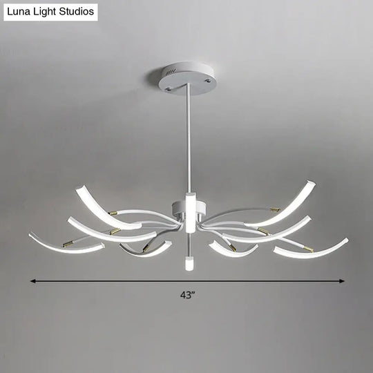 Sputnik Chandelier Light Fixture - Acrylic 6/10 Lights White Pendant In Warm/White