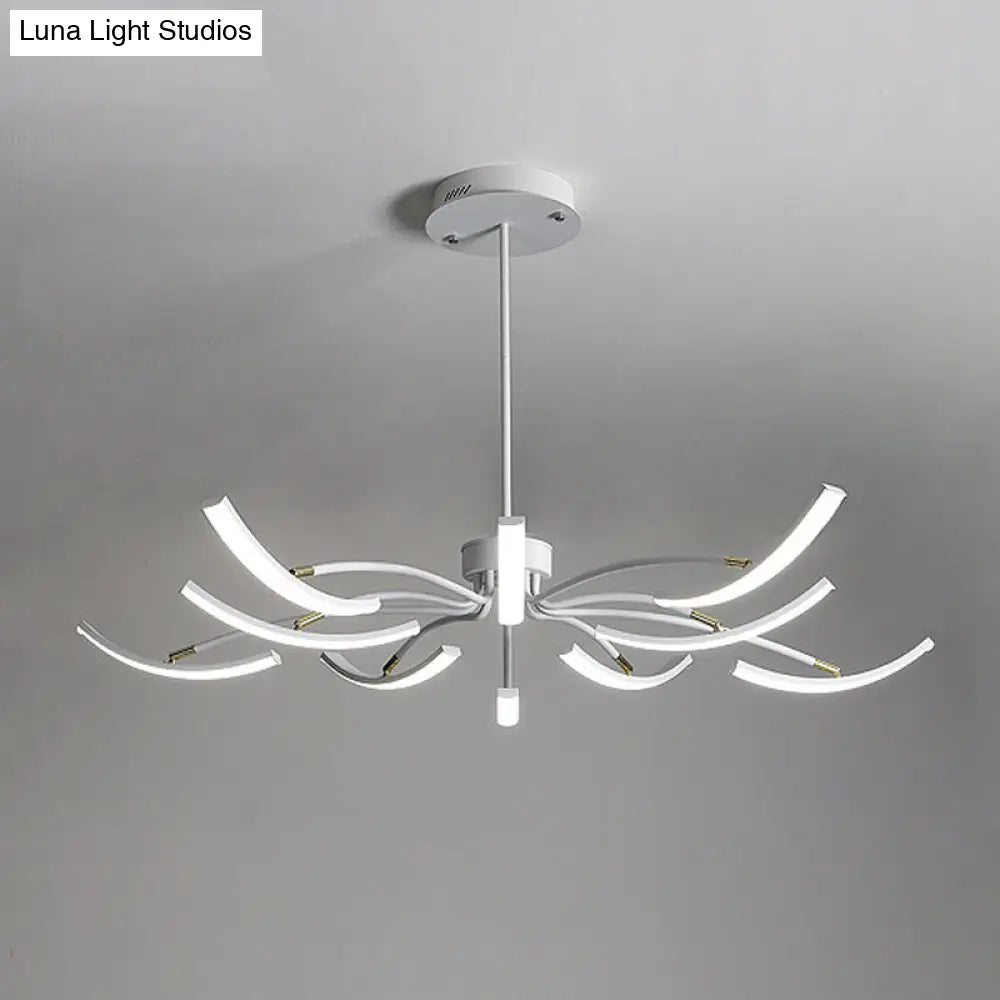 Modern Acrylic Sputnik Chandelier Light Fixture - 6/10 Lights Warm/White Pendant Lighting White