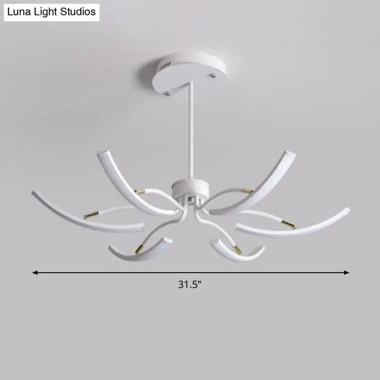 Sputnik Chandelier Light Fixture - Acrylic 6/10 Lights White Pendant In Warm/White