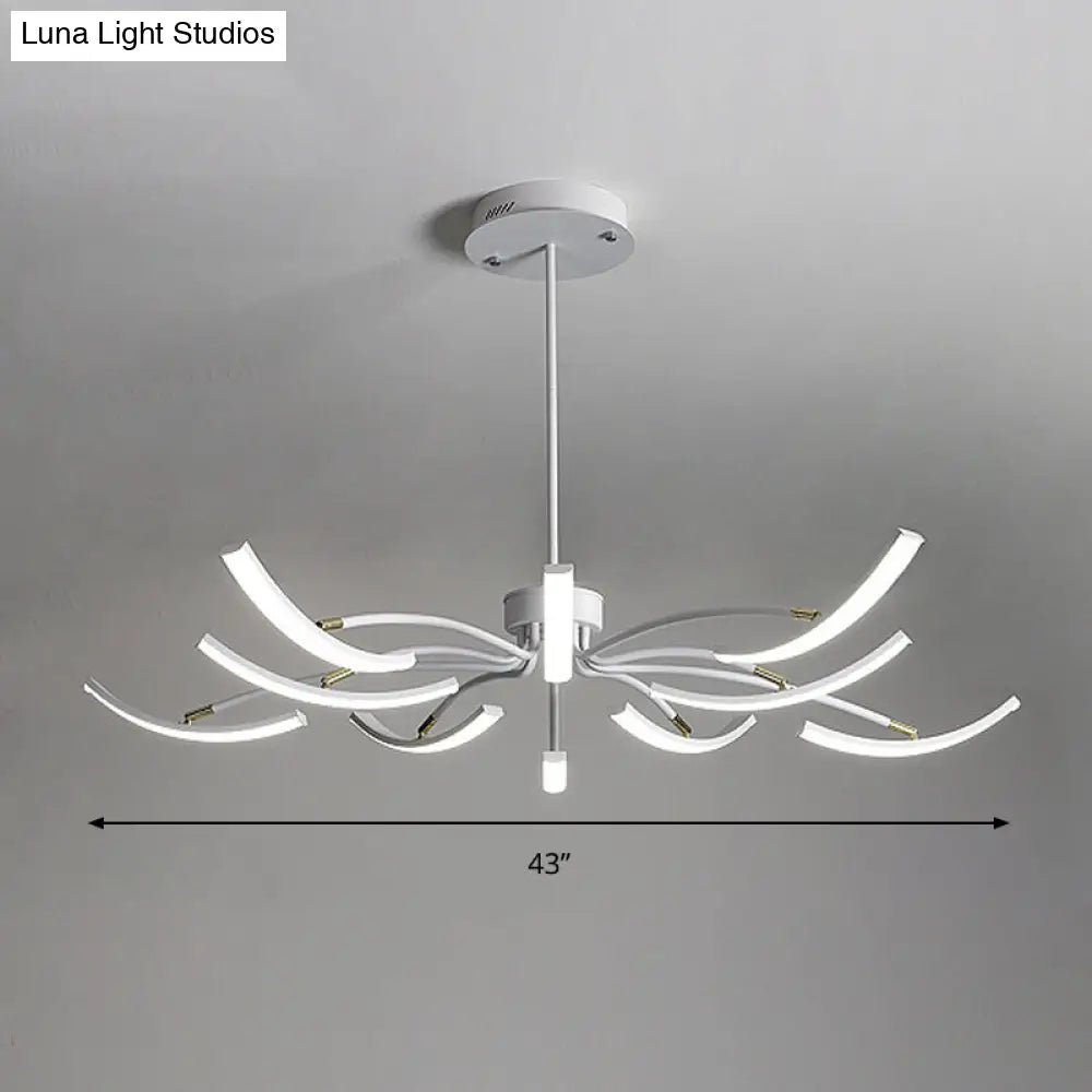 Modern Acrylic Sputnik Chandelier Light Fixture - 6/10 Lights Warm/White Pendant Lighting White