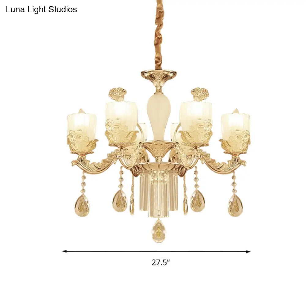 Sputnik Clear Glass Chandelier With 6/8 Gold Pendant Lights - Wide 27.5’/31.5’ Sleek And