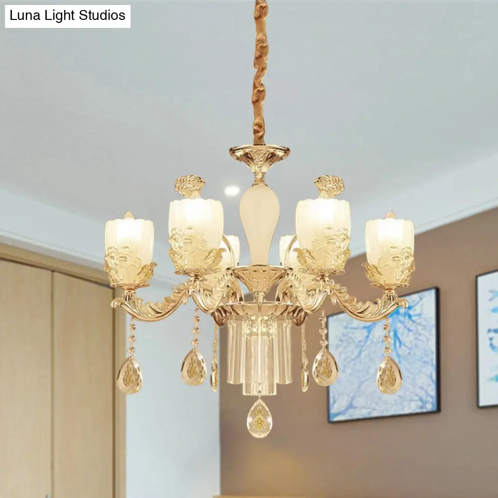 Sputnik Clear Glass Chandelier Light - Modern 6/8 Head Pendant Fixture In Gold Available 27.5 Or