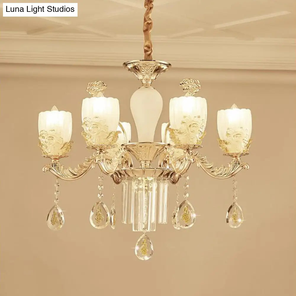 Sputnik Clear Glass Chandelier Light - Modern 6/8 Head Pendant Fixture In Gold Available 27.5 Or