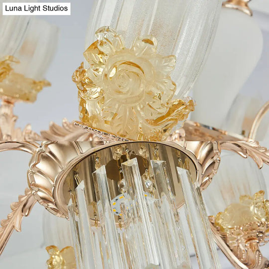 Sputnik Clear Glass Chandelier Light - Modern 6/8 Head Pendant Fixture In Gold Available 27.5 Or