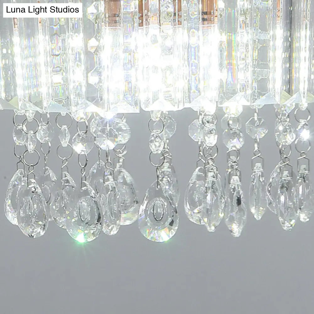 Sputnik Crystal Chandelier - Contemporary Ceiling Light With 11/13/15 Satin Brass Heads 37.5/40.5/41