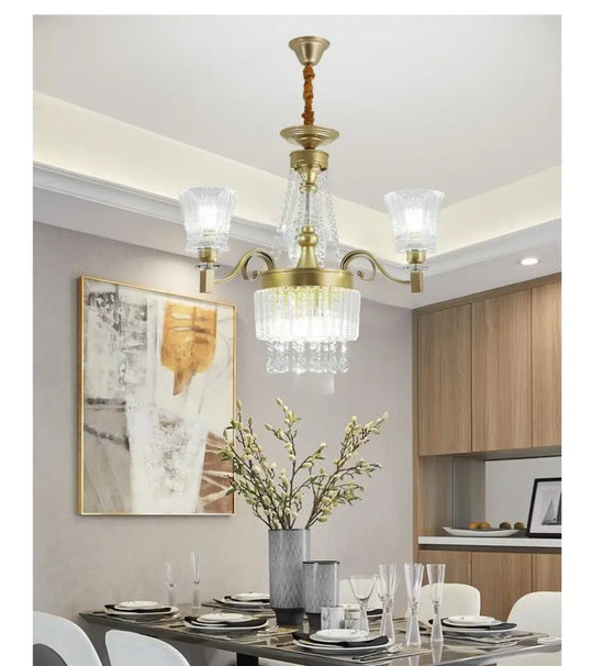 Sputnik Crystal Chandelier - Contemporary Ceiling Light With 11/13/15 Satin Brass Heads 37.5/40.5/41