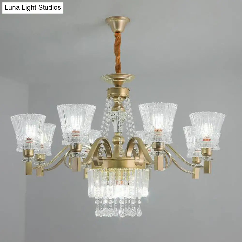 Sputnik Crystal Chandelier - Contemporary Ceiling Light With 11/13/15 Satin Brass Heads 37.5/40.5/41