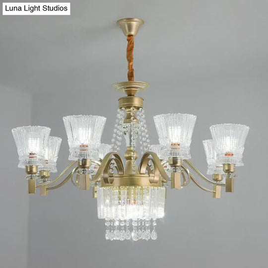 Sputnik Crystal Chandelier - Contemporary Ceiling Light With 11/13/15 Satin Brass Heads 37.5/40.5/41