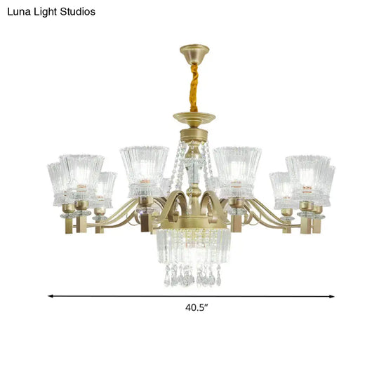 Sputnik Crystal Chandelier - Contemporary Ceiling Light With 11/13/15 Satin Brass Heads 37.5/40.5/41