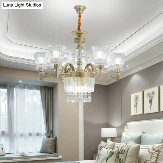 Sputnik Crystal Chandelier - Contemporary Ceiling Light With 11/13/15 Satin Brass Heads 37.5/40.5/41