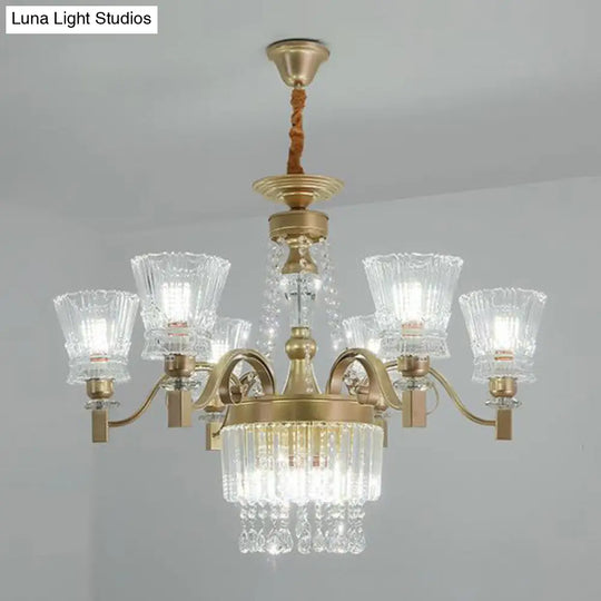 Sputnik Crystal Chandelier - Contemporary Ceiling Light With 11/13/15 Satin Brass Heads 37.5/40.5/41