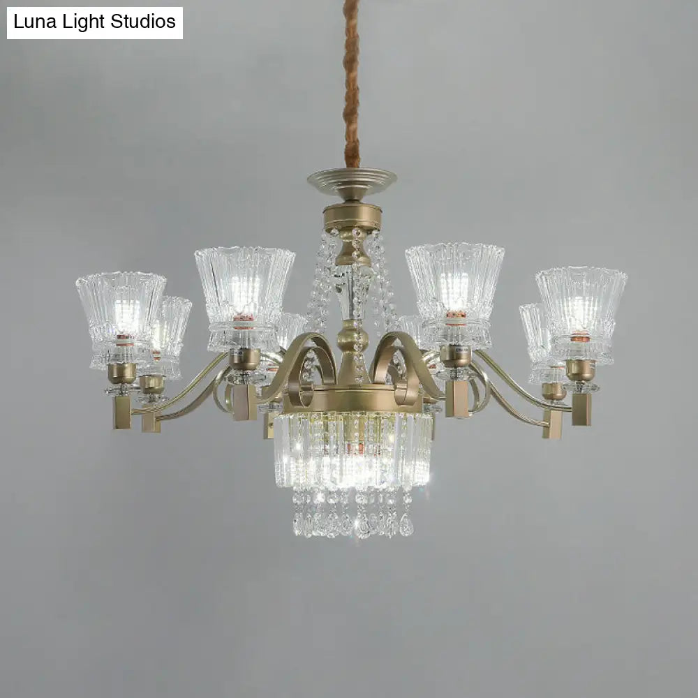 Sputnik Crystal Chandelier - Contemporary Ceiling Light With 11/13/15 Satin Brass Heads 37.5/40.5/41