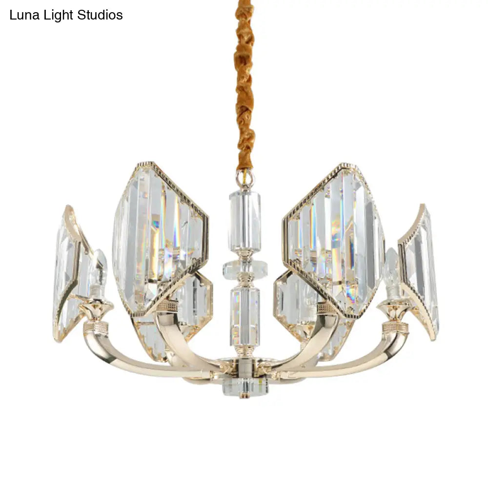 Sputnik Crystal Chandelier Light: Elegant 6-Head Gold Pendant Ceiling Fixture