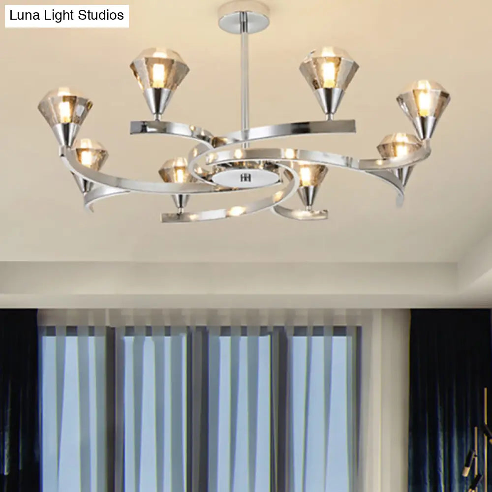 Sputnik Design Diamond Crystal Chandelier Light - Modern Ceiling Lamp Fixture With 6/8/10 Lights In