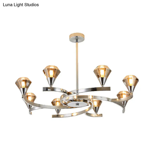 Sputnik Design Diamond Crystal Chandelier - Modern 6/8/10 Light Chrome/Gold Ceiling Fixture