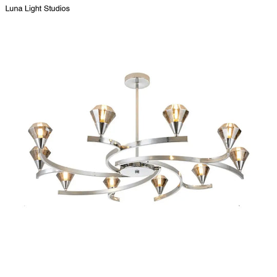 Sputnik Design Diamond Crystal Chandelier Light - Modern Ceiling Lamp Fixture With 6/8/10 Lights In