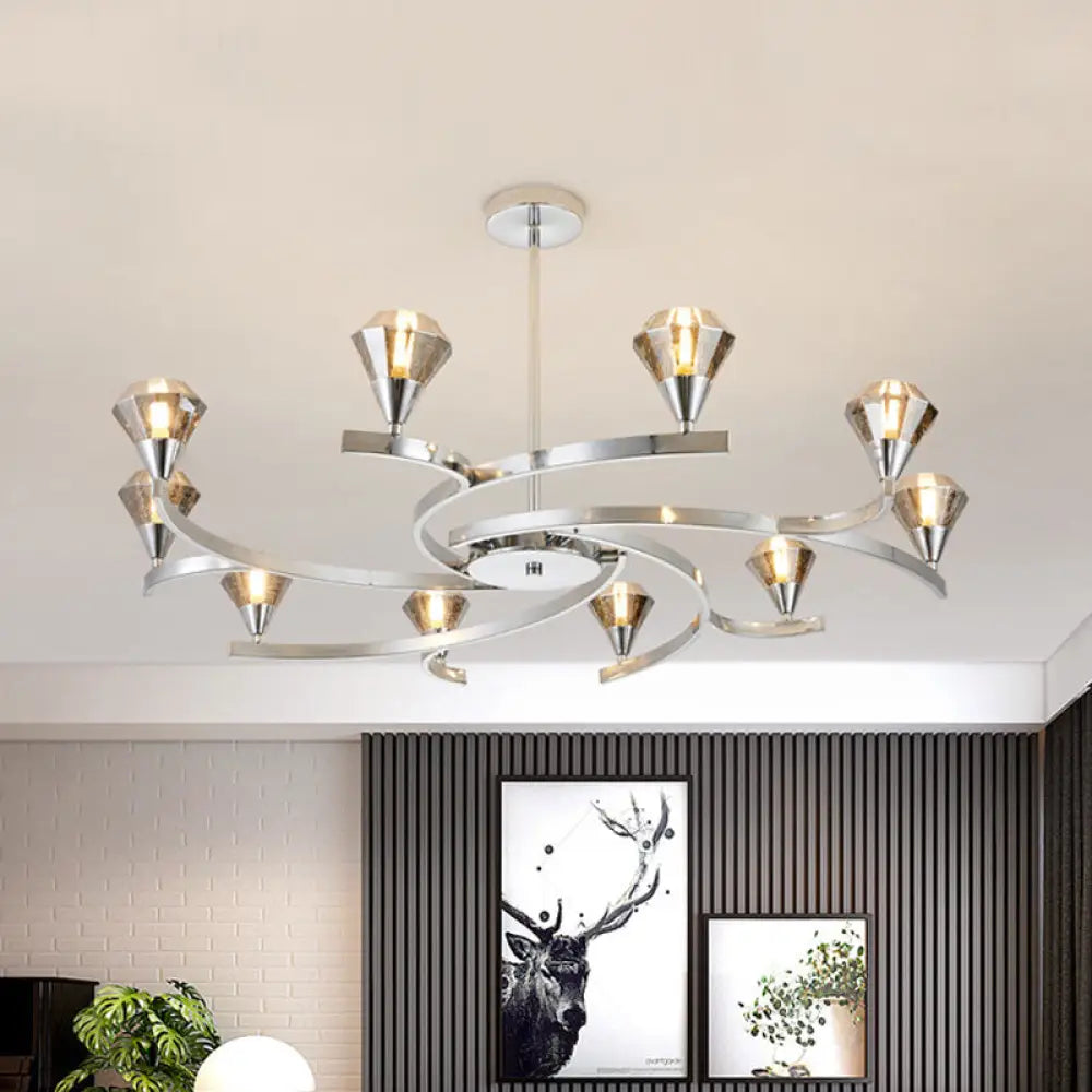 Sputnik Design Diamond Crystal Chandelier Light - Modern Ceiling Lamp Fixture With 6/8/10 Lights In