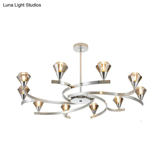 Sputnik Design Diamond Crystal Chandelier - Modern 6/8/10 Light Chrome/Gold Ceiling Fixture