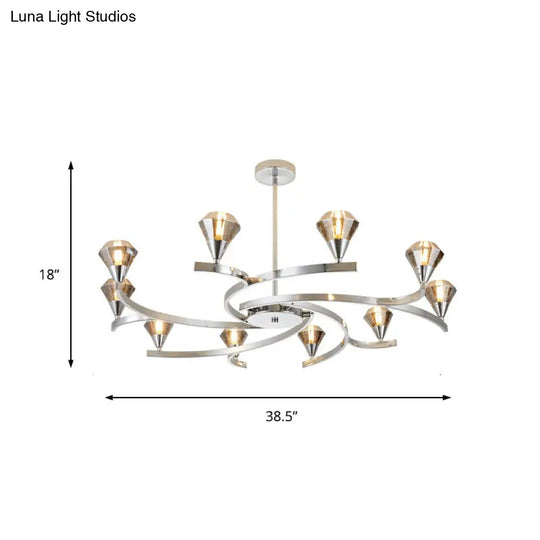 Sputnik Design Diamond Crystal Chandelier - Modern 6/8/10 Light Chrome/Gold Ceiling Fixture