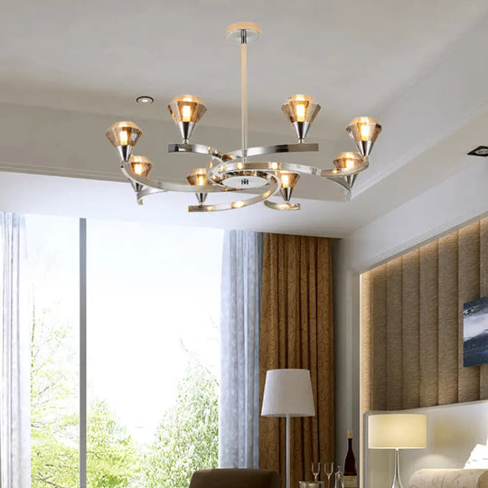 Sputnik Design Diamond Crystal Chandelier Light - Modern Ceiling Lamp Fixture With 6/8/10 Lights In