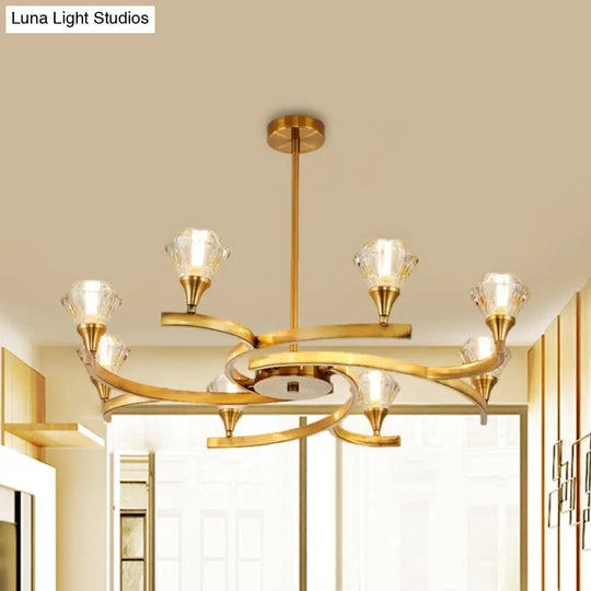 Sputnik Design Diamond Crystal Chandelier - Modern 6/8/10 Light Chrome/Gold Ceiling Fixture