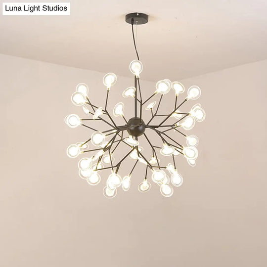 Minimalist Led Bedroom Chandelier - Sputnik Firefly Suspension Light With Acrylic Features 54 /