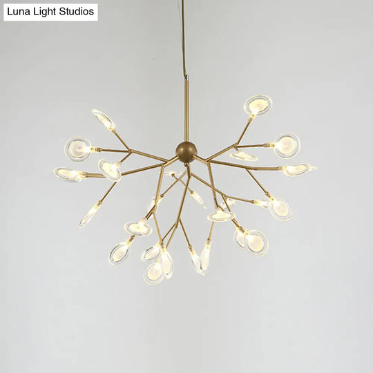 Minimalist Led Bedroom Chandelier - Sputnik Firefly Suspension Light With Acrylic Features 27 / Gold